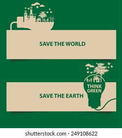 Design template banner set. Ecology concept vector illustration.
