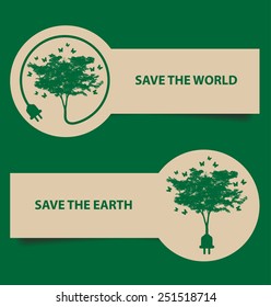 Design template banner set. Ecology concept vector illustration.