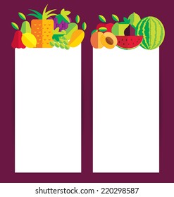 Design template banners, fruit vector illustration.