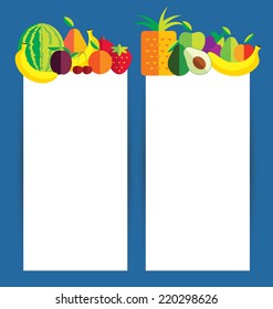 Design template banners, fruit vector illustration.