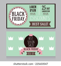 design template for black friday banner in retro style, vector illustration