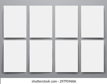 Design template blank booklets with shadow in vector graphics.