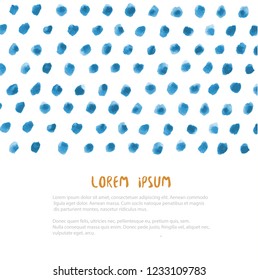Design template with blue ink dots texture and place for your text