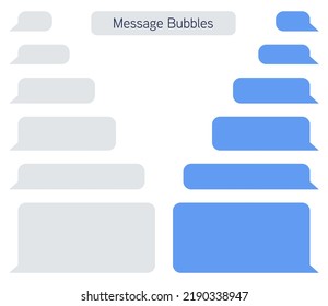 Design template of blue message bubbles for messenger chat or website. Vector illustration.