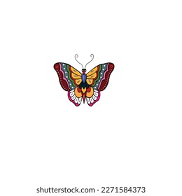 design template. Bright butterflies, textiles, vector wrapping paper, greeting cards or for kindergarten.