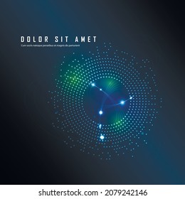 Design template. Bright vector ornament template. Abstract vector circle texture. Halftone dots background