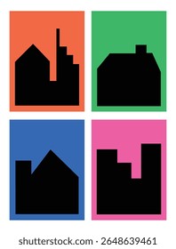 Design modelo de construção minimalista plano negrito 