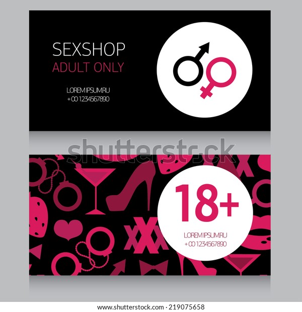 Design Template Business Card For Sex Shop Vector Illustration 9459