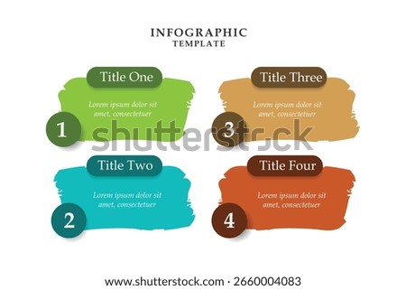 Design template business infographic element with 4 step concept. Vector banner information graphic with icons suitable for workflow layout, work table schedule, presentation and web graphic design