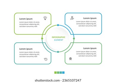 Design template business infographic vector element with 4 step options or sections 