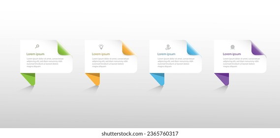 Design template business infographic vector element. Timeline process with 4 step and icons. Vector illustration suitable for web presentation and information graphic.