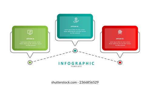 Plantilla de diseño elemento de vector infográfico de negocios con 3 opciones o secciones 