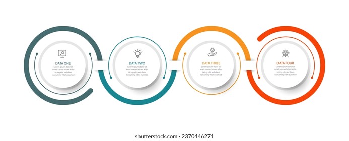 Design template business infographic template vector element with 4 step options for presentation business and graphic information 