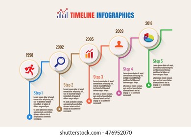 Vector Infographic Vertical Curved Timeline Report Stock Vector ...