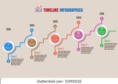 Design template: Business timeline, Vector Illustration