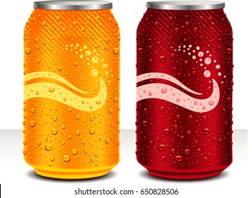 design template can cola, juice drink