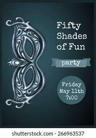 Design template card for adult party. Perfect for Bachelorette invitation card.  Poster design for cocktail lounge. Cocktail party vector concept. Isolated on grey background
