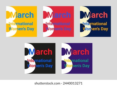 Plantilla de diseño Celebración tipografía póster, banner o tarjeta de felicitación para el Día Internacional de la Mujer. Ilustración vectorial.