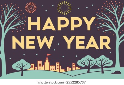 Design template Celebration typography poster, banner or greeting card.Vector illustration of a happy new year banner.Background for the holiday.
Template to embed greetings. Vector illustration