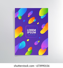 Design template with circles style. Cover for Leaflet cover presentation, Banners, Placards, Posters, Flyers. Different  colors on blue background. Vector, illustration, flat
