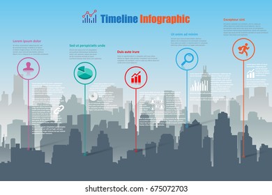 Design template, city road map timeline infographic brochure diagram planning presentation process webpages workflow. Vector illustration