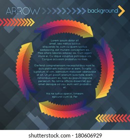 design of a template with colorful arrow shapes
