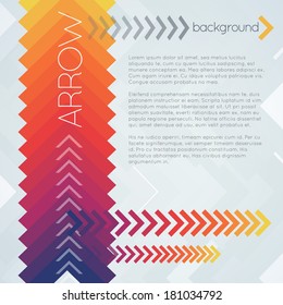 design of a template with colorful arrow shapes