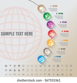 Design template: Colorful Modern Infographic Complement Time Line Template and set of icons