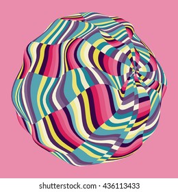 Design Template with Colorful Mosaic Sphere. Abstract Vector illustration.