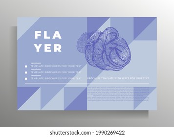 Design template for cover flyer, poster, brochure, banner, magazine, book.  Horizontal format. Vector color illustration with hand drawn graphic elements.