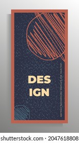 Design template for cover flyer, poster, book, magazine, booklet, catalog. Vector illustration with hand drawn graphic elements.