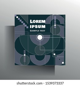 Design template cover, poster, brochure. Colored background with geometric shapes and place for text. Vector 10 EPS.