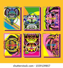 Design template cover, poster, brochure set. Retro style. A4 format. EPS 10 vector