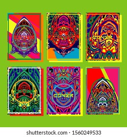 Design template cover, poster, brochure set. Retro style. A4 format. EPS 10 vector