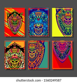 Design template cover, poster, brochure set. Retro style. A4 format. EPS 10 vector