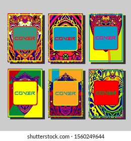 Design template cover, poster, brochure set. Retro style. A4 format. EPS 10 vector