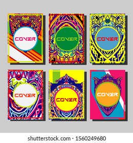 Design template cover, poster, brochure set. Retro style. A4 format. EPS 10 vector