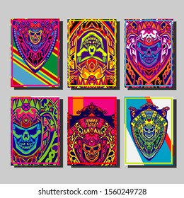 Design template cover, poster, brochure set. Retro style. A4 format. EPS 10 vector