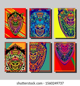 Design template cover, poster, brochure set. Retro style. A4 format. EPS 10 vector