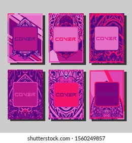 Design template cover, poster, brochure set. Retro style. A4 format. EPS 10 vector