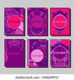 Design template cover, poster, brochure set. Retro style. A4 format. EPS 10 vector