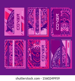 Design template cover, poster, brochure set. Retro style. A4 format. EPS 10 vector