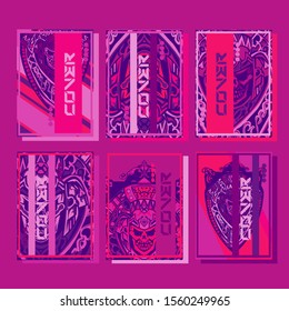 Design template cover, poster, brochure set. Retro style. A4 format. EPS 10 vector