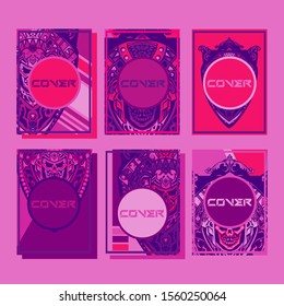 Design template cover, poster, brochure set. Retro style. A4 format. EPS 10 vector