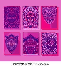 Design template cover, poster, brochure set. Retro style. A4 format. EPS 10 vector