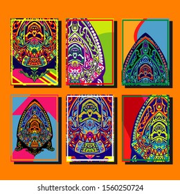Design template cover, poster, brochure set. Retro style. A4 format. EPS 10 vector