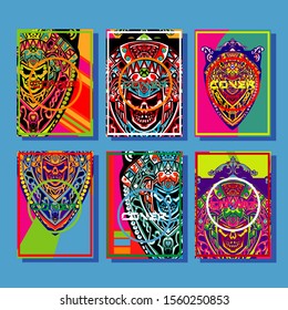 Design template cover, poster, brochure set. Retro style. A4 format. EPS 10 vector