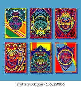 Design template cover, poster, brochure set. Retro style. A4 format. EPS 10 vector