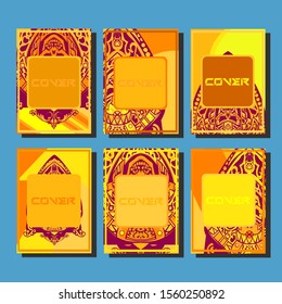 Design template cover, poster, brochure set. Retro style. A4 format. EPS 10 vector