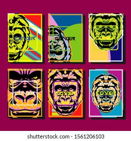 Design template cover, poster, brochure set. Retro style. A4 format. EPS 10 vector
